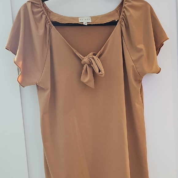 Freego Tan Blouse Size M - Picture 3 of 7